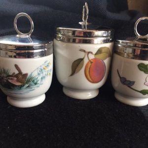 Vintage Worcester Egg Porcelain Coddlers 3
